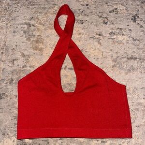 Garage Halter Twist Cropped Tank Top